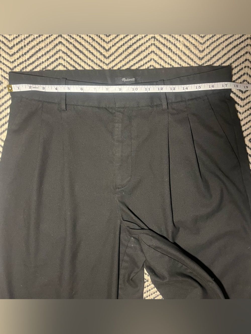 Classic black high waist pleated wide leg trousers Madewell size 10 - Picture 5 of 7